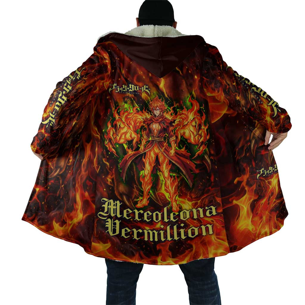 Mereoleona Vermillion Black Clover Cloak Inferno Flame Anime Style with Lion Symbolism
