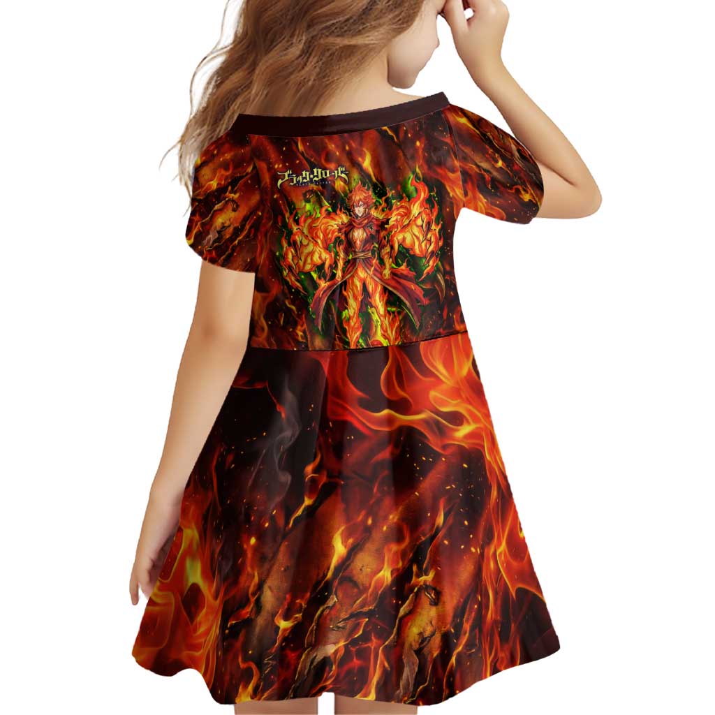 Mereoleona Vermillion Black Clover Family Matching Summer Maxi Dress and Hawaiian Shirt Inferno Flame Anime Style with Lion Symbolism