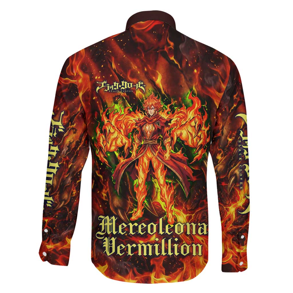 Mereoleona Vermillion Black Clover Family Matching Summer Maxi Dress and Hawaiian Shirt Inferno Flame Anime Style with Lion Symbolism