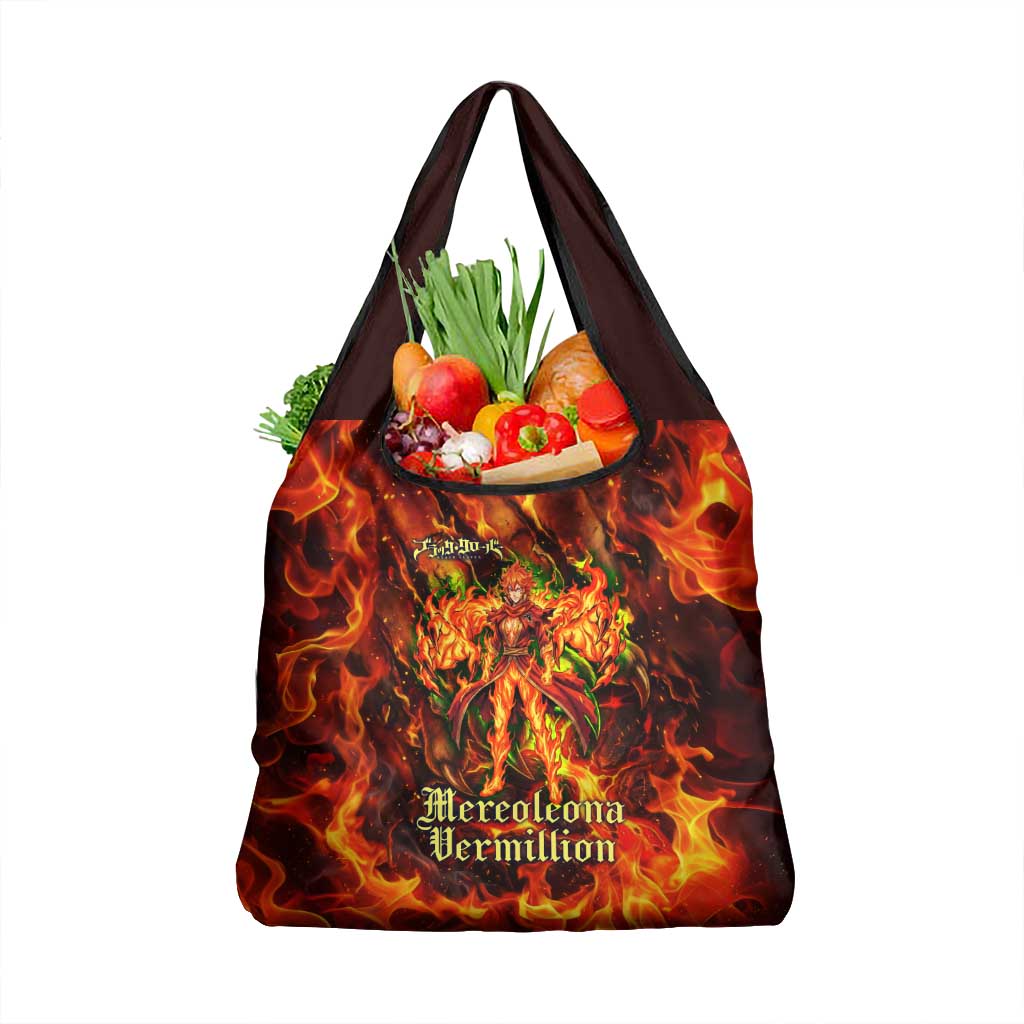 Mereoleona Vermillion Black Clover Grocery Bag Inferno Flame Anime Style with Lion Symbolism