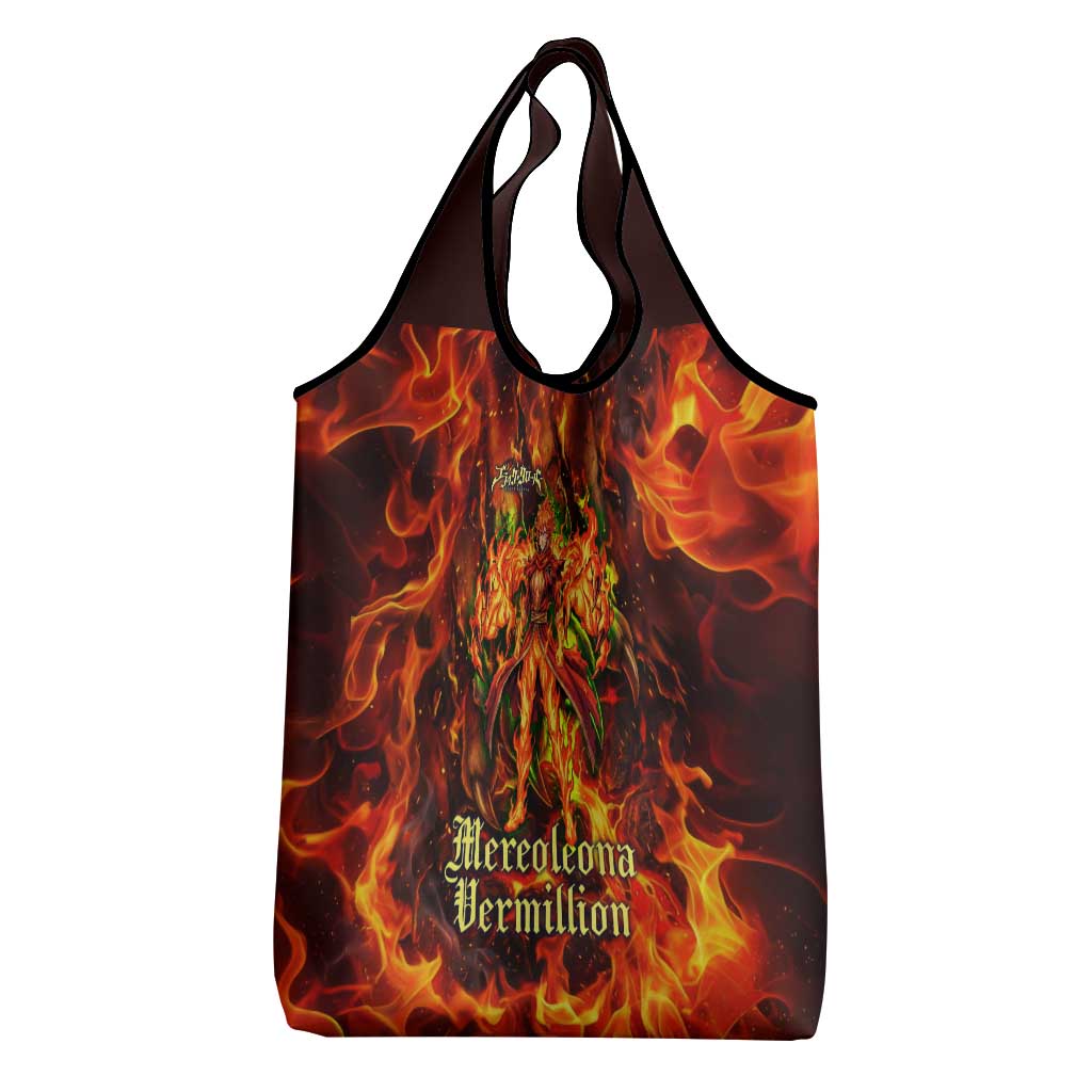 Mereoleona Vermillion Black Clover Grocery Bag Inferno Flame Anime Style with Lion Symbolism