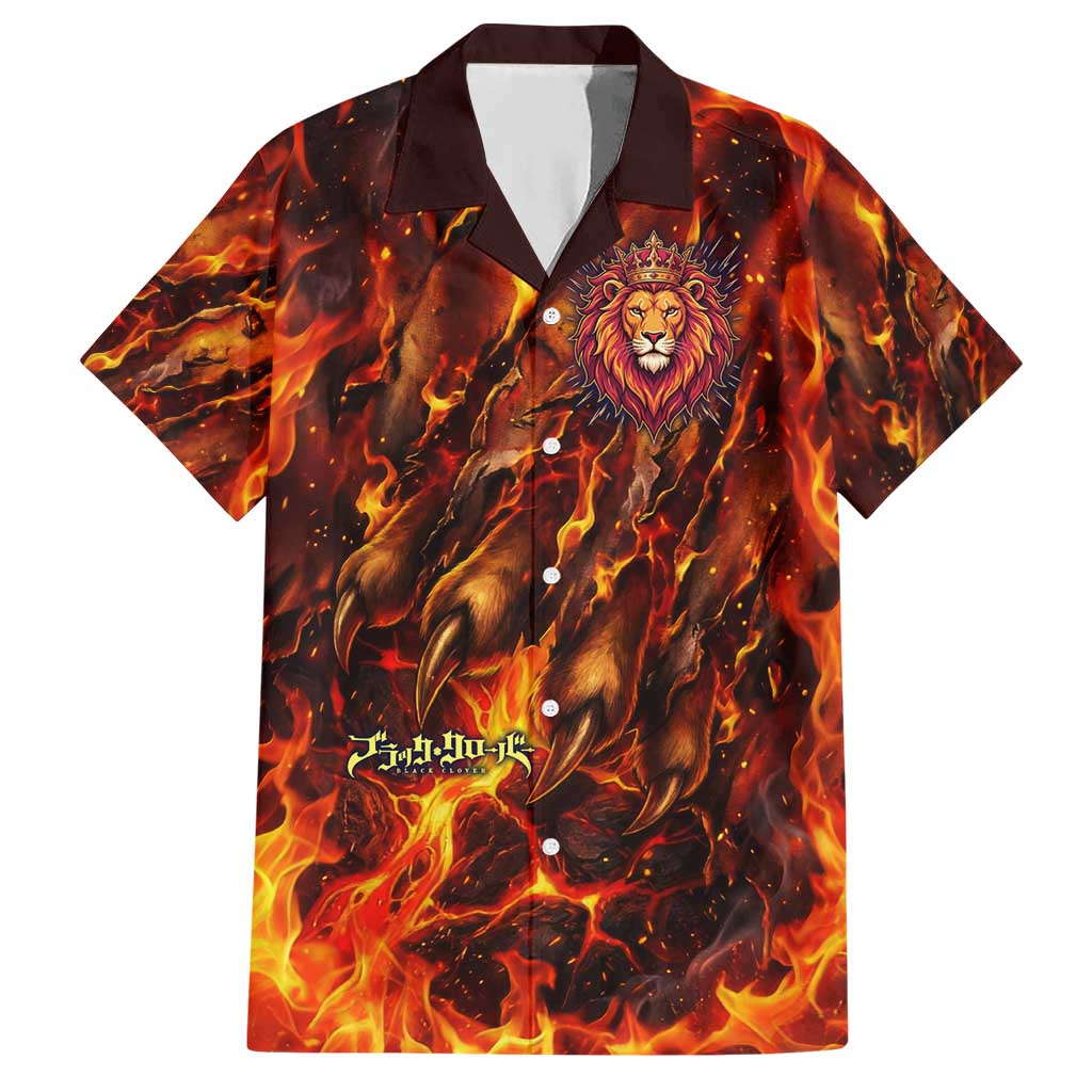 Mereoleona Vermillion Black Clover Hawaiian Shirt Inferno Flame Anime Style with Lion Symbolism