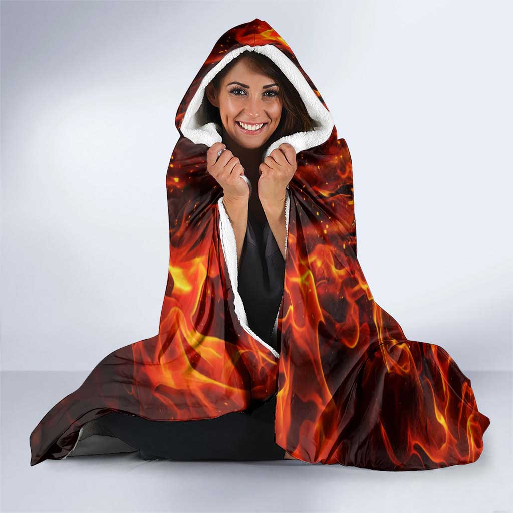 Mereoleona Vermillion Black Clover Hooded Blanket Inferno Flame Anime Style with Lion Symbolism