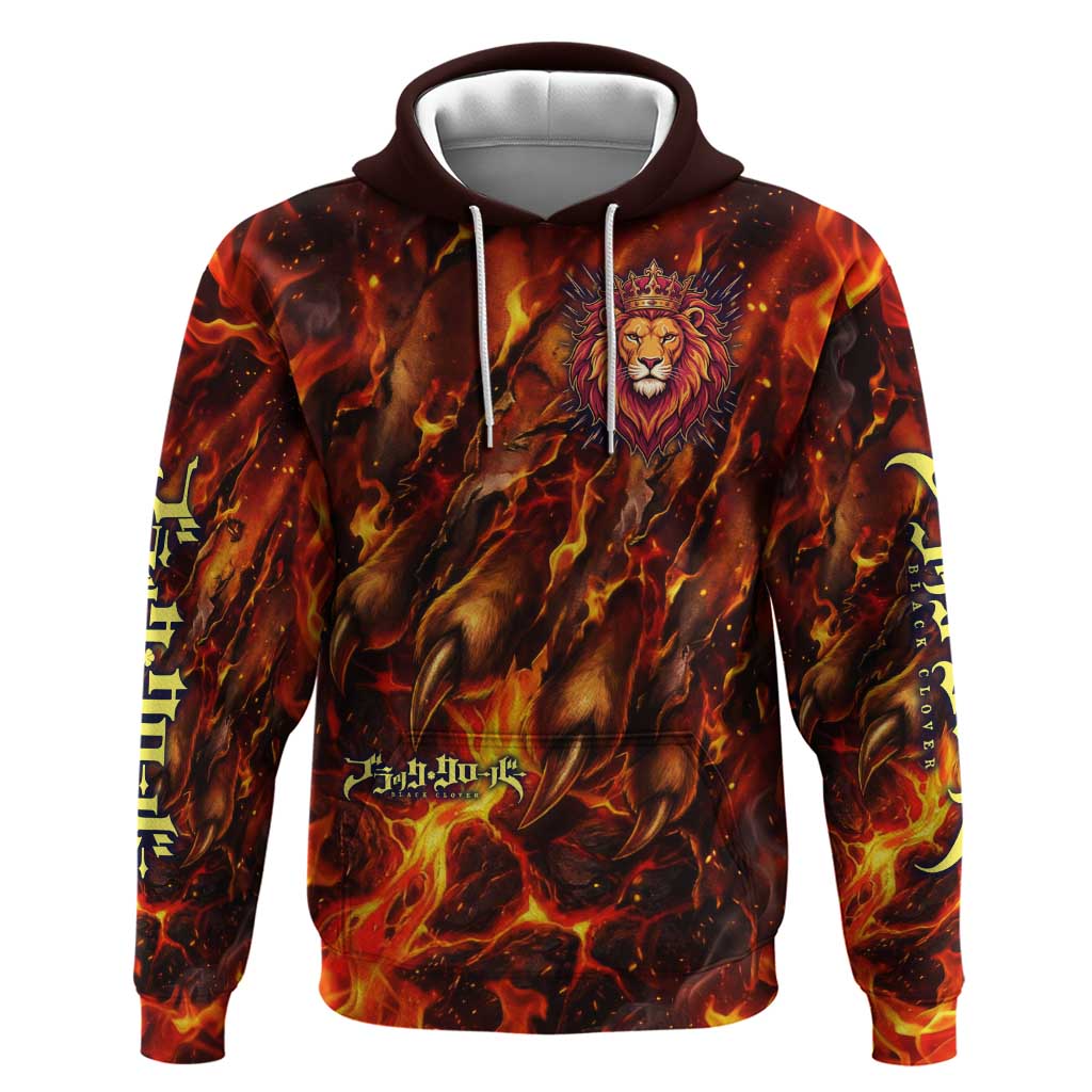 Mereoleona Vermillion Black Clover Hoodie Inferno Flame Anime Style with Lion Symbolism