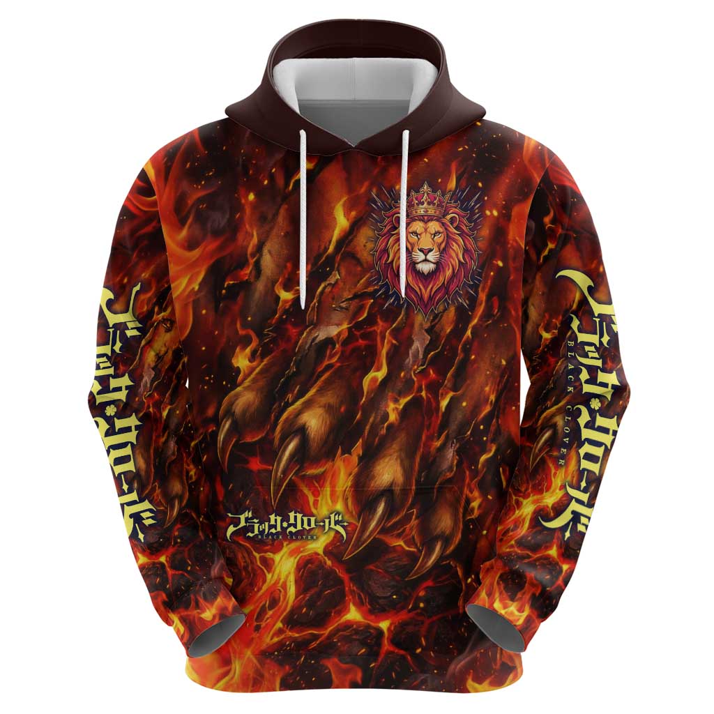 Mereoleona Vermillion Black Clover Hoodie Inferno Flame Anime Style with Lion Symbolism