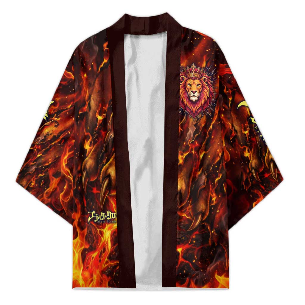 Mereoleona Vermillion Black Clover Kimono Inferno Flame Anime Style with Lion Symbolism