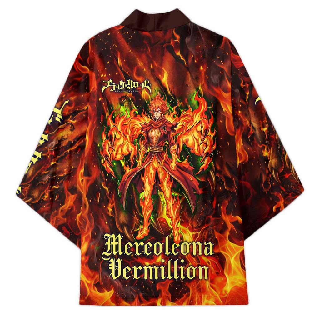 Mereoleona Vermillion Black Clover Kimono Inferno Flame Anime Style with Lion Symbolism