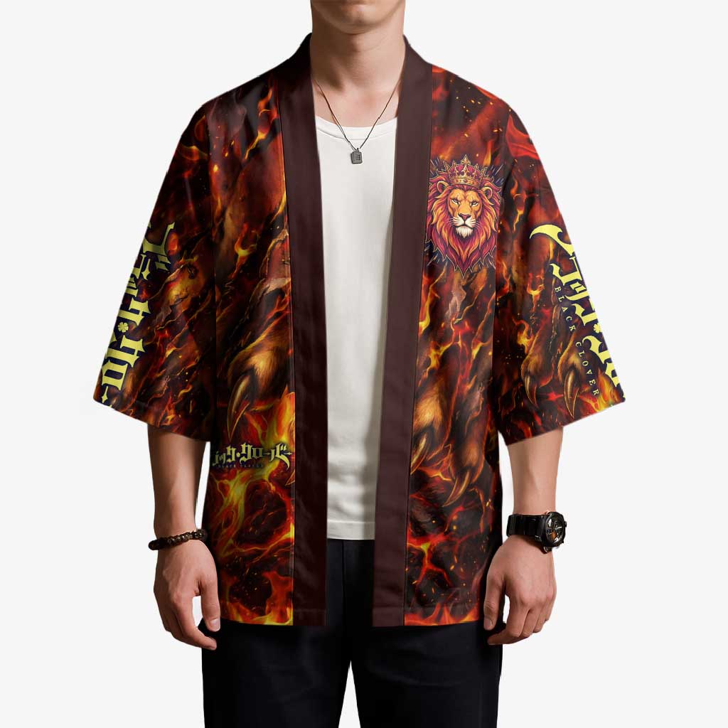 Mereoleona Vermillion Black Clover Kimono Inferno Flame Anime Style with Lion Symbolism