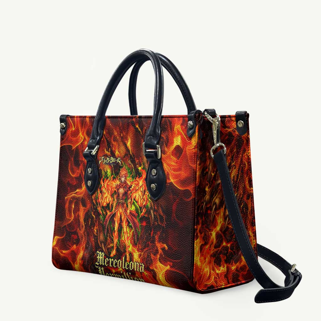Mereoleona Vermillion Black Clover Leather Bag Inferno Flame Anime Style with Lion Symbolism