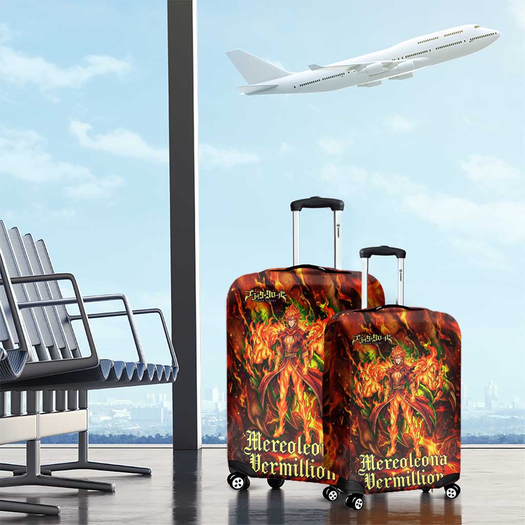 Mereoleona Vermillion Black Clover Luggage Cover Inferno Flame Anime Style with Lion Symbolism