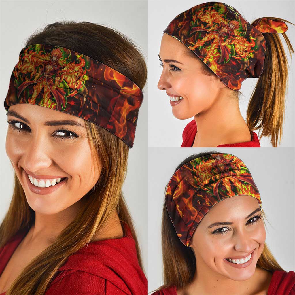 Mereoleona Vermillion Black Clover Neck Gaiter Inferno Flame Anime Style with Lion Symbolism