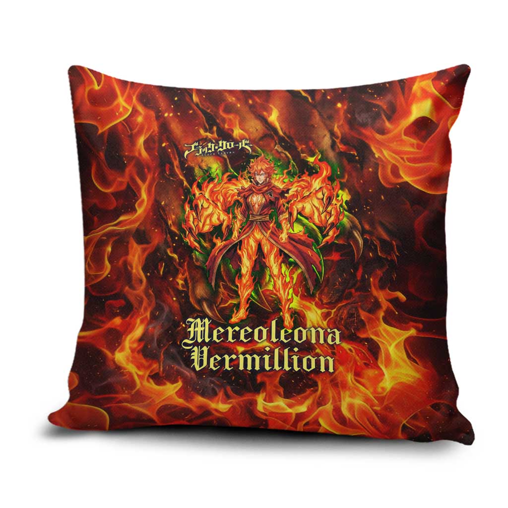 Mereoleona Vermillion Black Clover Pillow Cover Inferno Flame Anime Style with Lion Symbolism