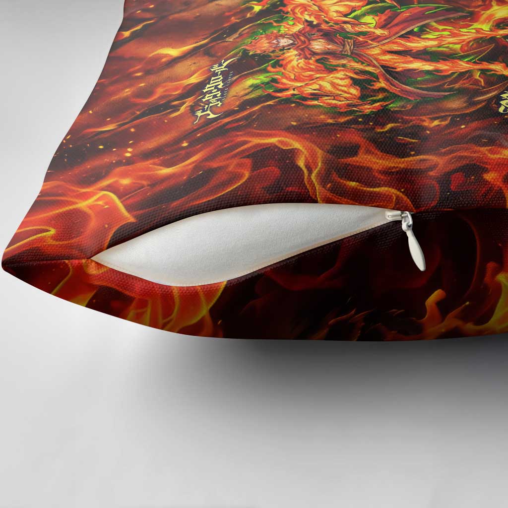 Mereoleona Vermillion Black Clover Pillow Cover Inferno Flame Anime Style with Lion Symbolism