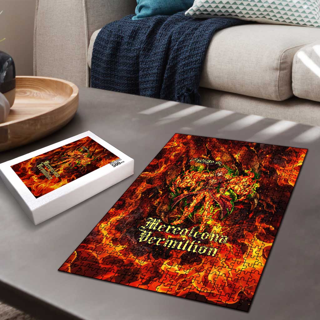 Mereoleona Vermillion Black Clover Puzzle Inferno Flame Anime Style with Lion Symbolism