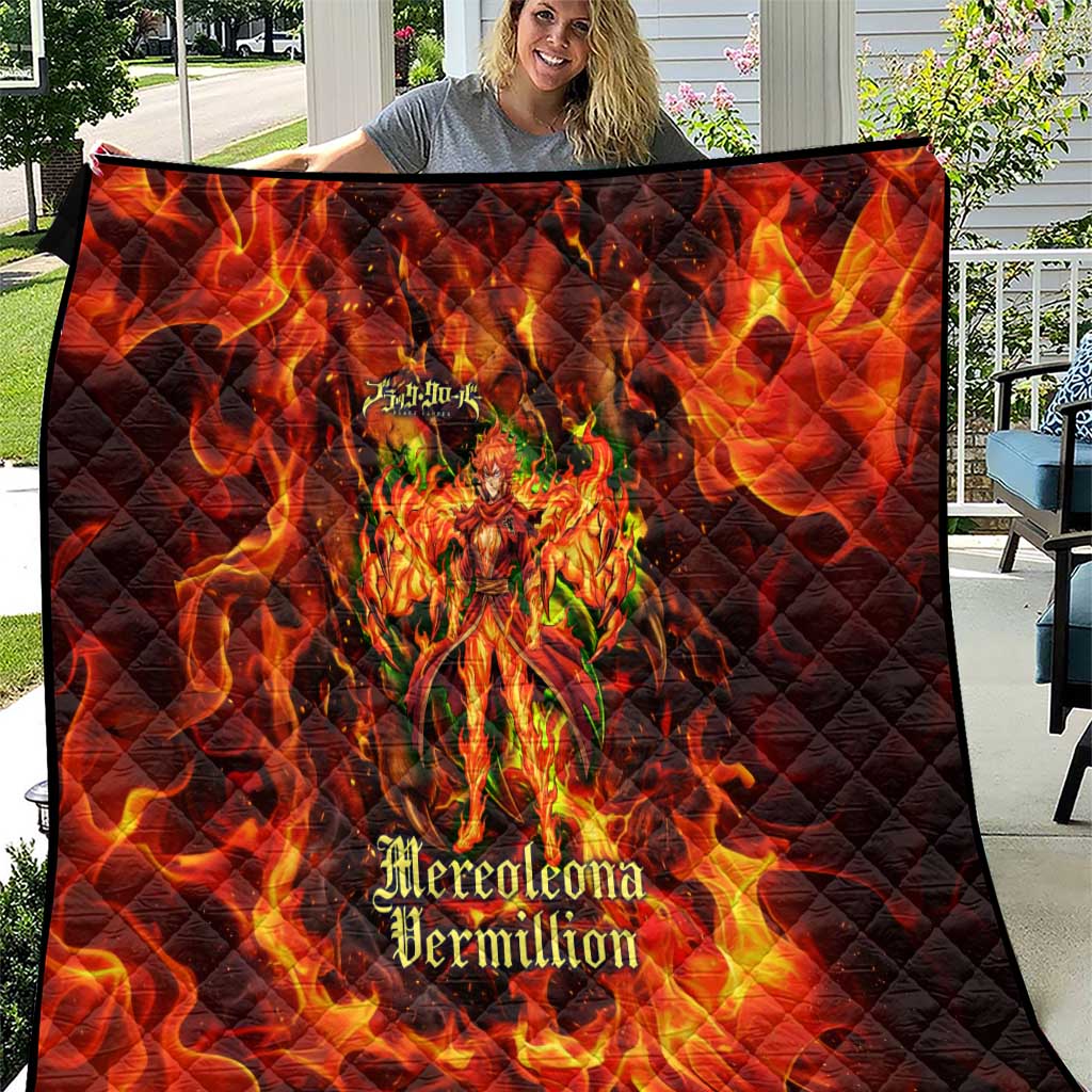 Mereoleona Vermillion Black Clover Quilt Inferno Flame Anime Style with Lion Symbolism