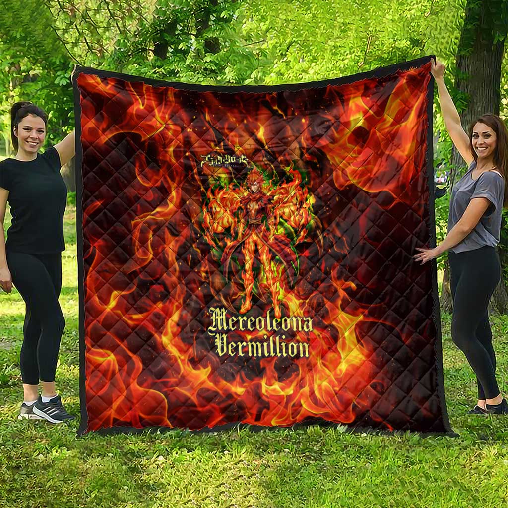 Mereoleona Vermillion Black Clover Quilt Inferno Flame Anime Style with Lion Symbolism
