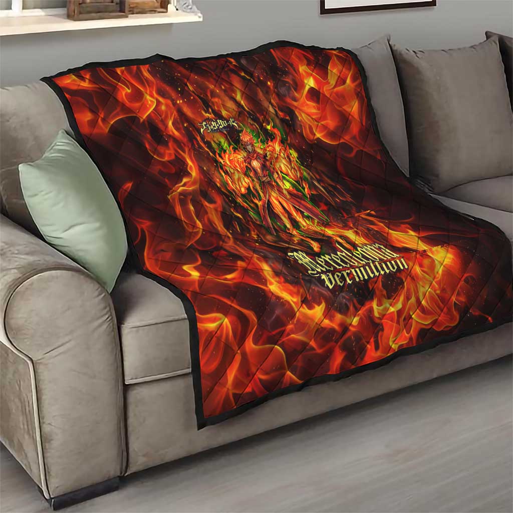 Mereoleona Vermillion Black Clover Quilt Inferno Flame Anime Style with Lion Symbolism