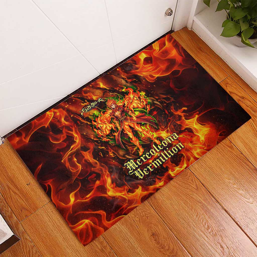 Mereoleona Vermillion Black Clover Rubber Doormat Inferno Flame Anime Style with Lion Symbolism