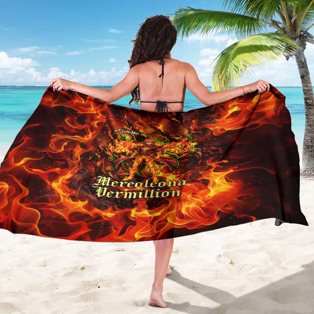 Mereoleona Vermillion Black Clover Sarong Inferno Flame Anime Style with Lion Symbolism