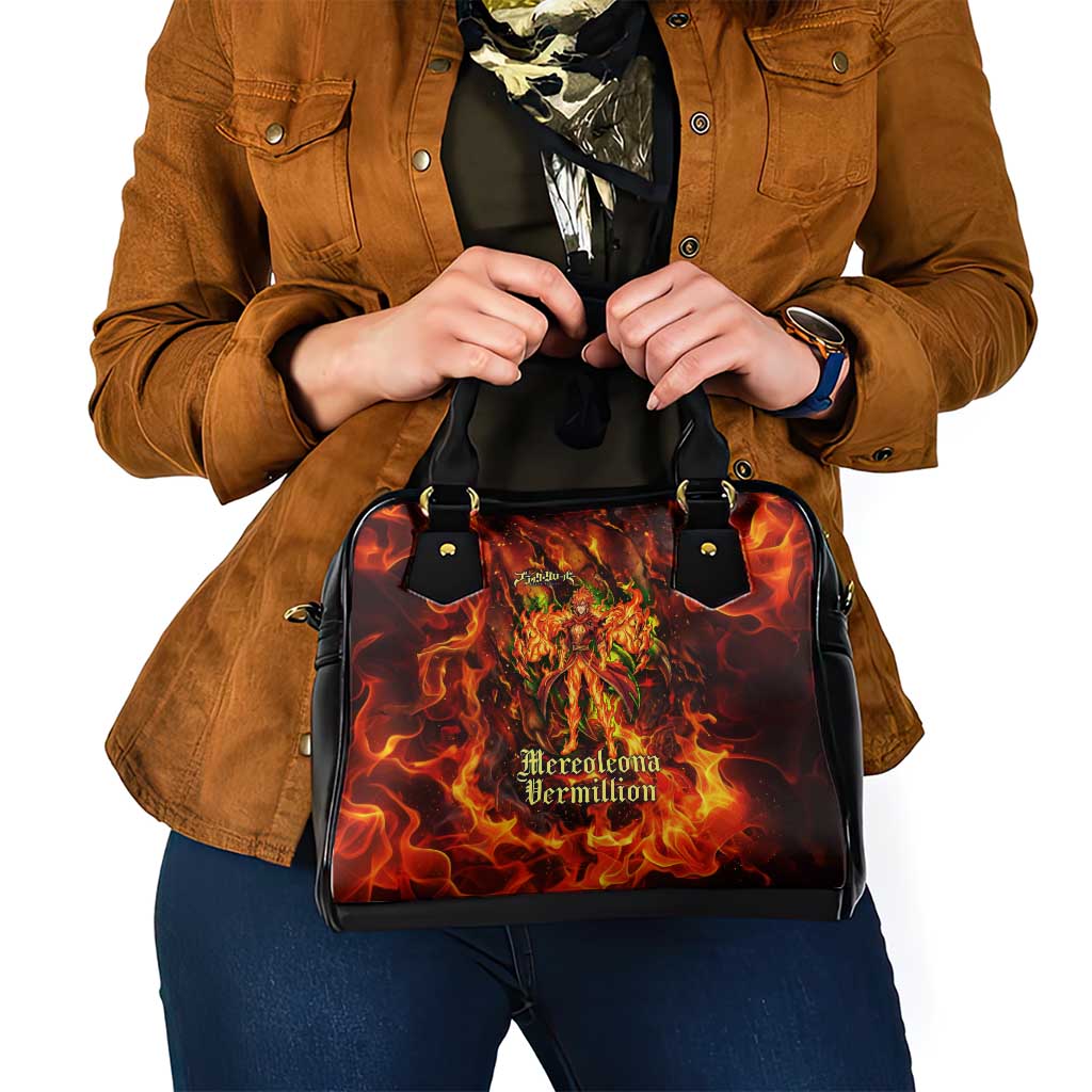 Mereoleona Vermillion Black Clover Shoulder Handbag Inferno Flame Anime Style with Lion Symbolism