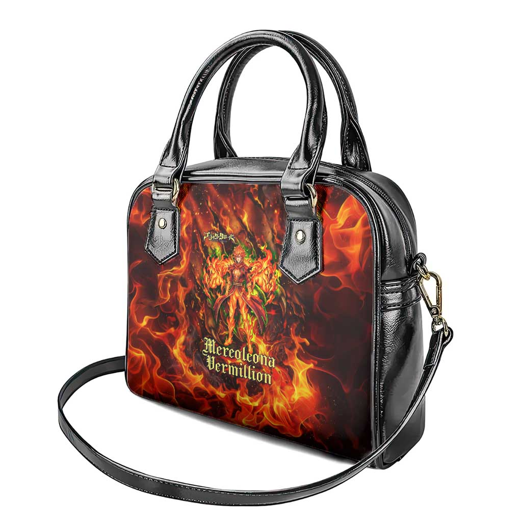 Mereoleona Vermillion Black Clover Shoulder Handbag Inferno Flame Anime Style with Lion Symbolism