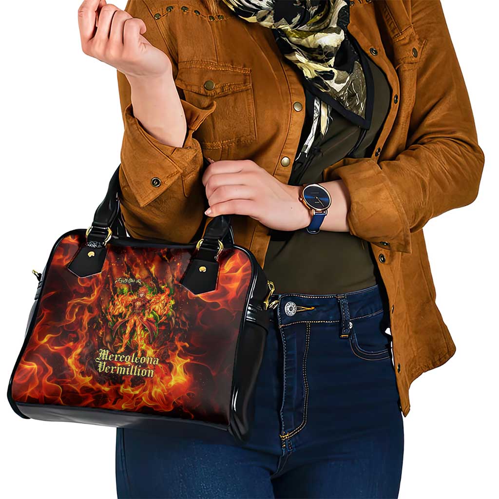 Mereoleona Vermillion Black Clover Shoulder Handbag Inferno Flame Anime Style with Lion Symbolism