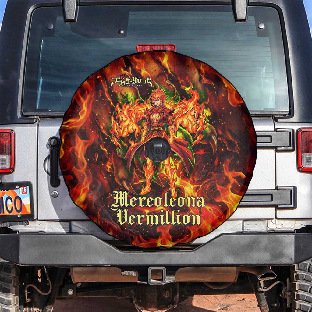 Mereoleona Vermillion Black Clover Spare Tire Cover Inferno Flame Anime Style with Lion Symbolism