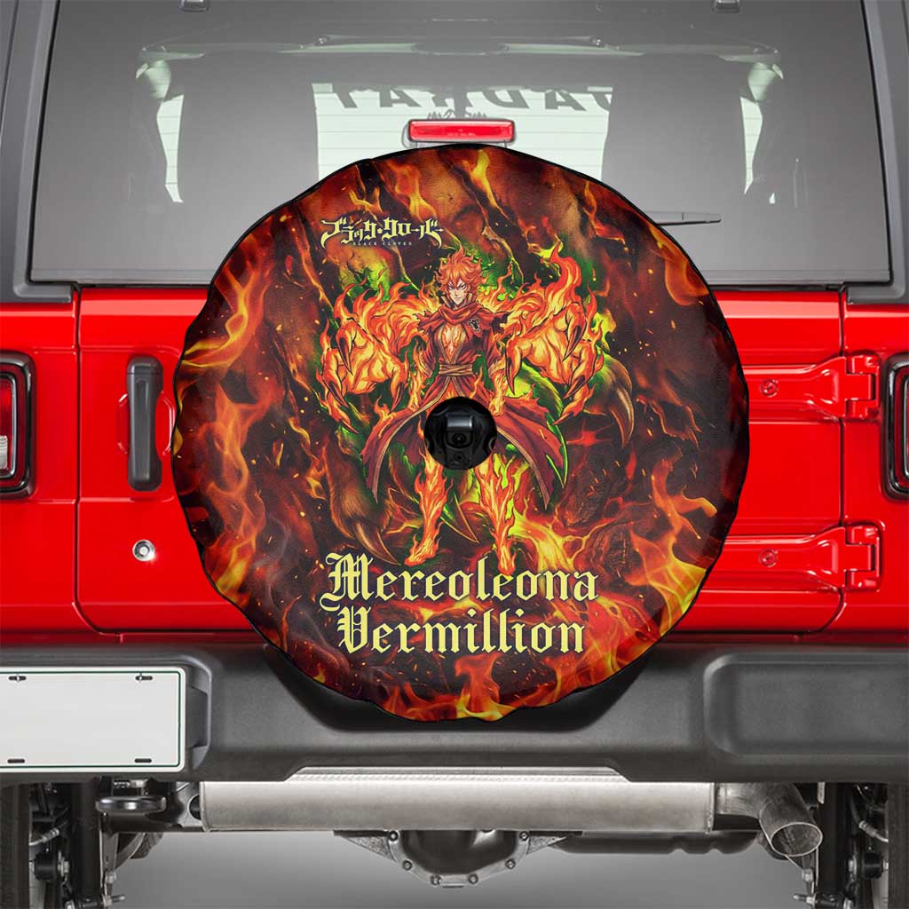 Mereoleona Vermillion Black Clover Spare Tire Cover Inferno Flame Anime Style with Lion Symbolism