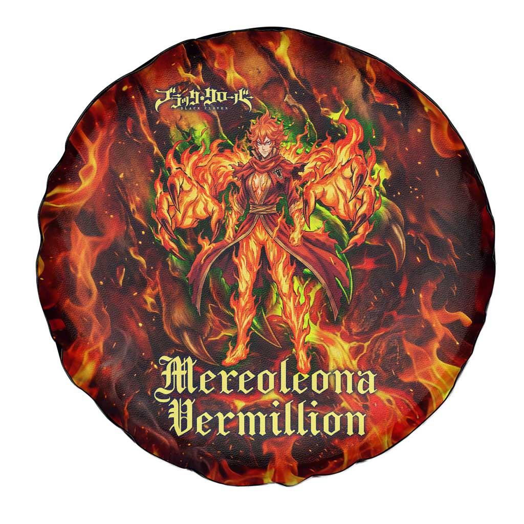 Mereoleona Vermillion Black Clover Spare Tire Cover Inferno Flame Anime Style with Lion Symbolism