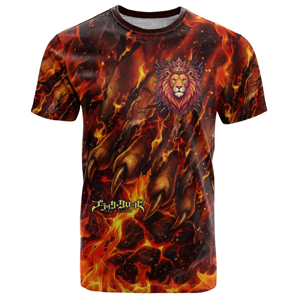 Mereoleona Vermillion Black Clover T Shirt Inferno Flame Anime Style with Lion Symbolism