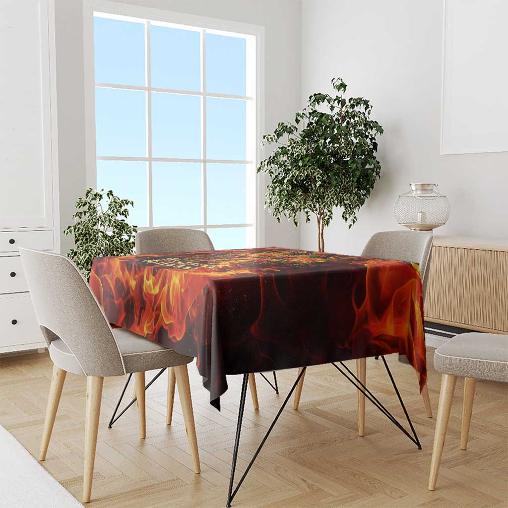 Mereoleona Vermillion Black Clover Tablecloth Inferno Flame Anime Style with Lion Symbolism