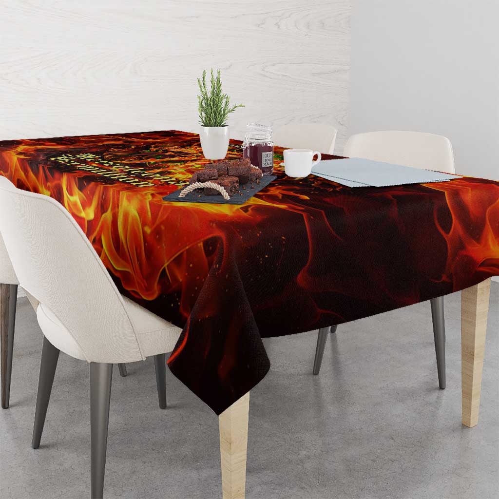 Mereoleona Vermillion Black Clover Tablecloth Inferno Flame Anime Style with Lion Symbolism