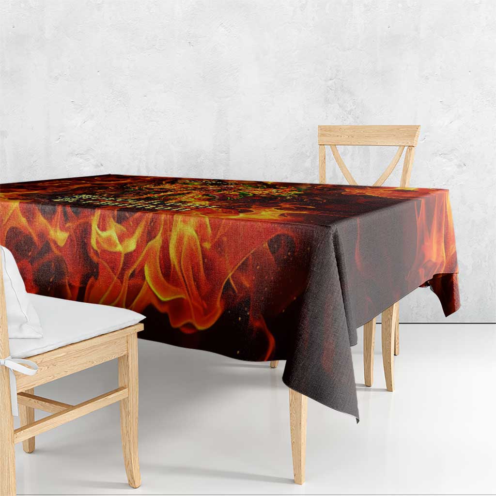 Mereoleona Vermillion Black Clover Tablecloth Inferno Flame Anime Style with Lion Symbolism