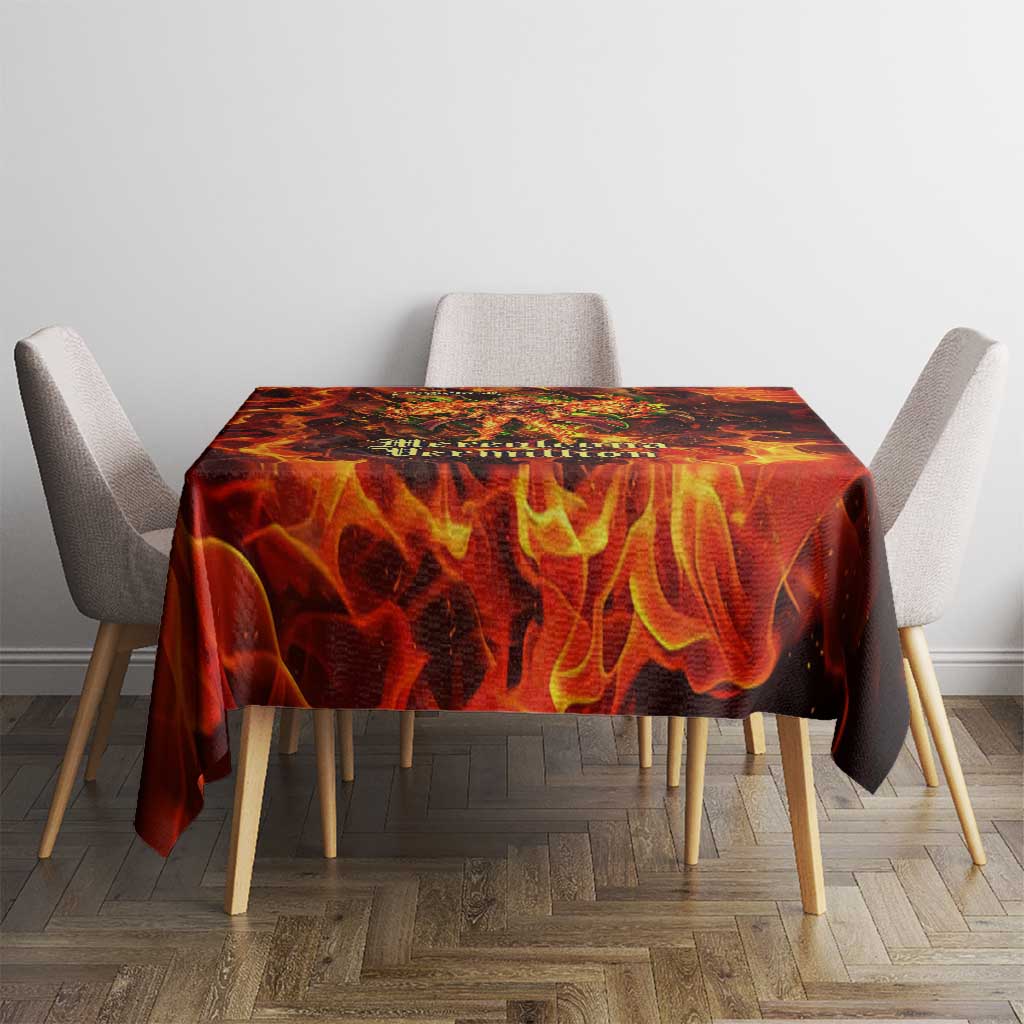 Mereoleona Vermillion Black Clover Tablecloth Inferno Flame Anime Style with Lion Symbolism