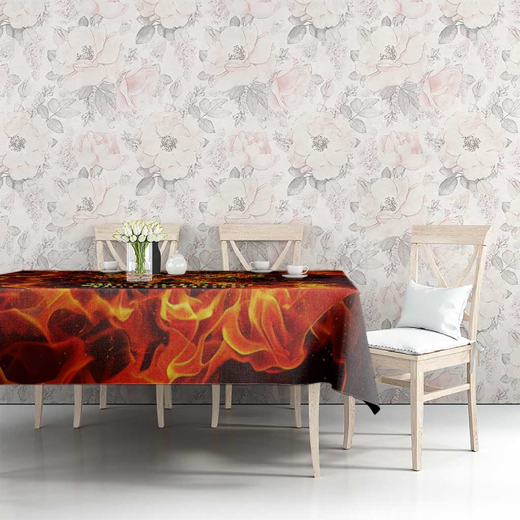 Mereoleona Vermillion Black Clover Tablecloth Inferno Flame Anime Style with Lion Symbolism