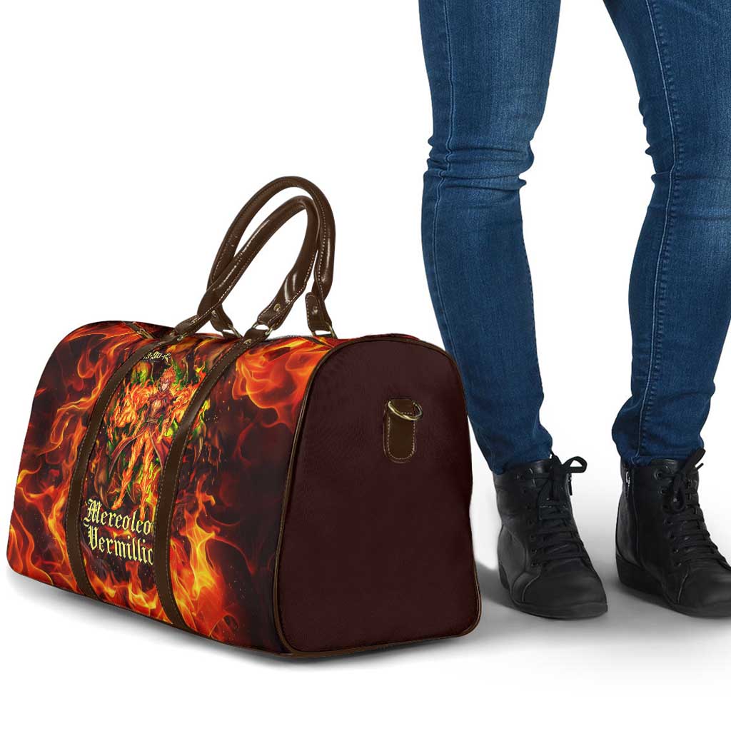 Mereoleona Vermillion Black Clover Travel Bag Inferno Flame Anime Style with Lion Symbolism