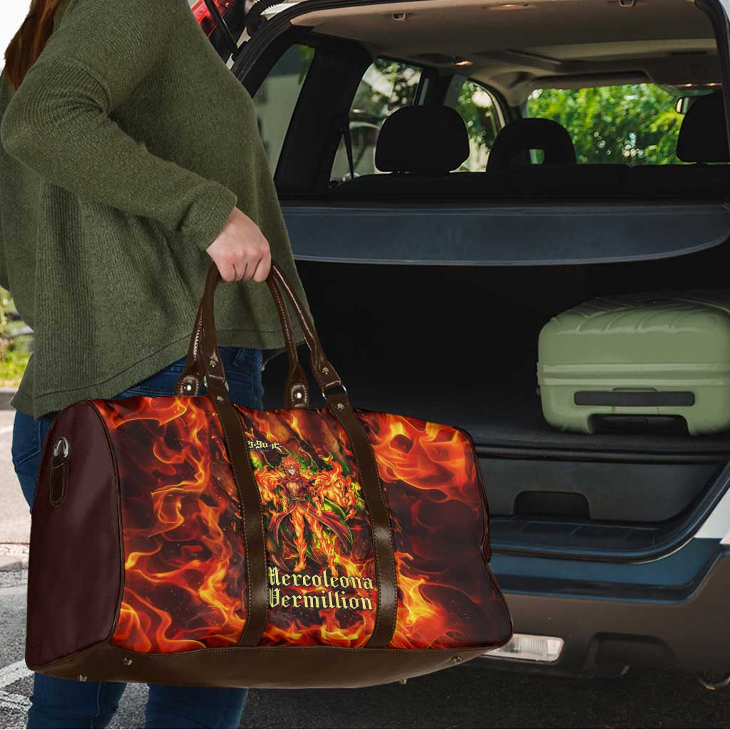 Mereoleona Vermillion Black Clover Travel Bag Inferno Flame Anime Style with Lion Symbolism