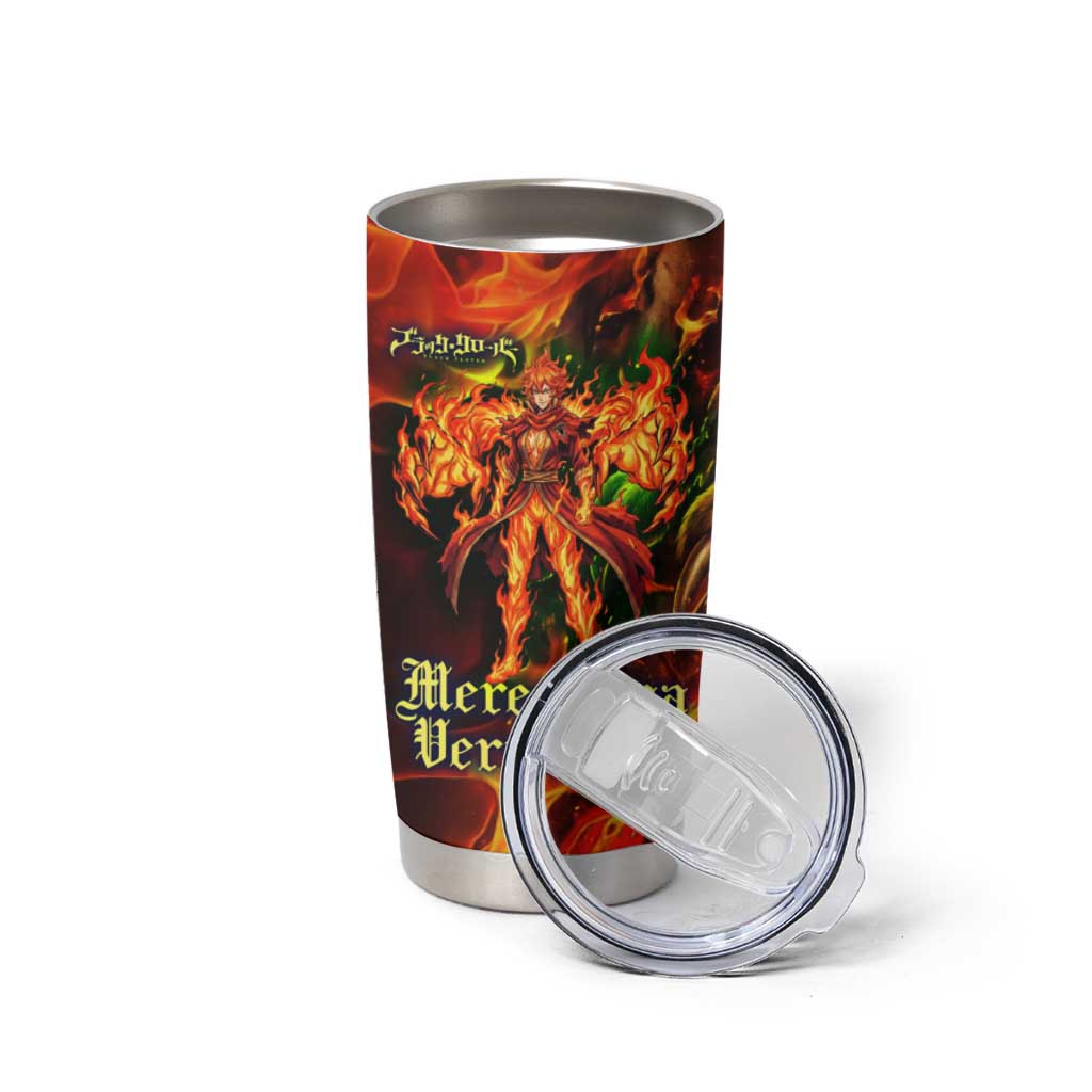 Mereoleona Vermillion Black Clover Tumbler Cup Inferno Flame Anime Style with Lion Symbolism