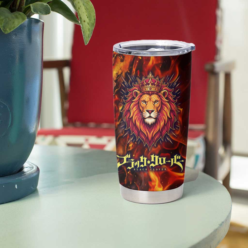 Mereoleona Vermillion Black Clover Tumbler Cup Inferno Flame Anime Style with Lion Symbolism