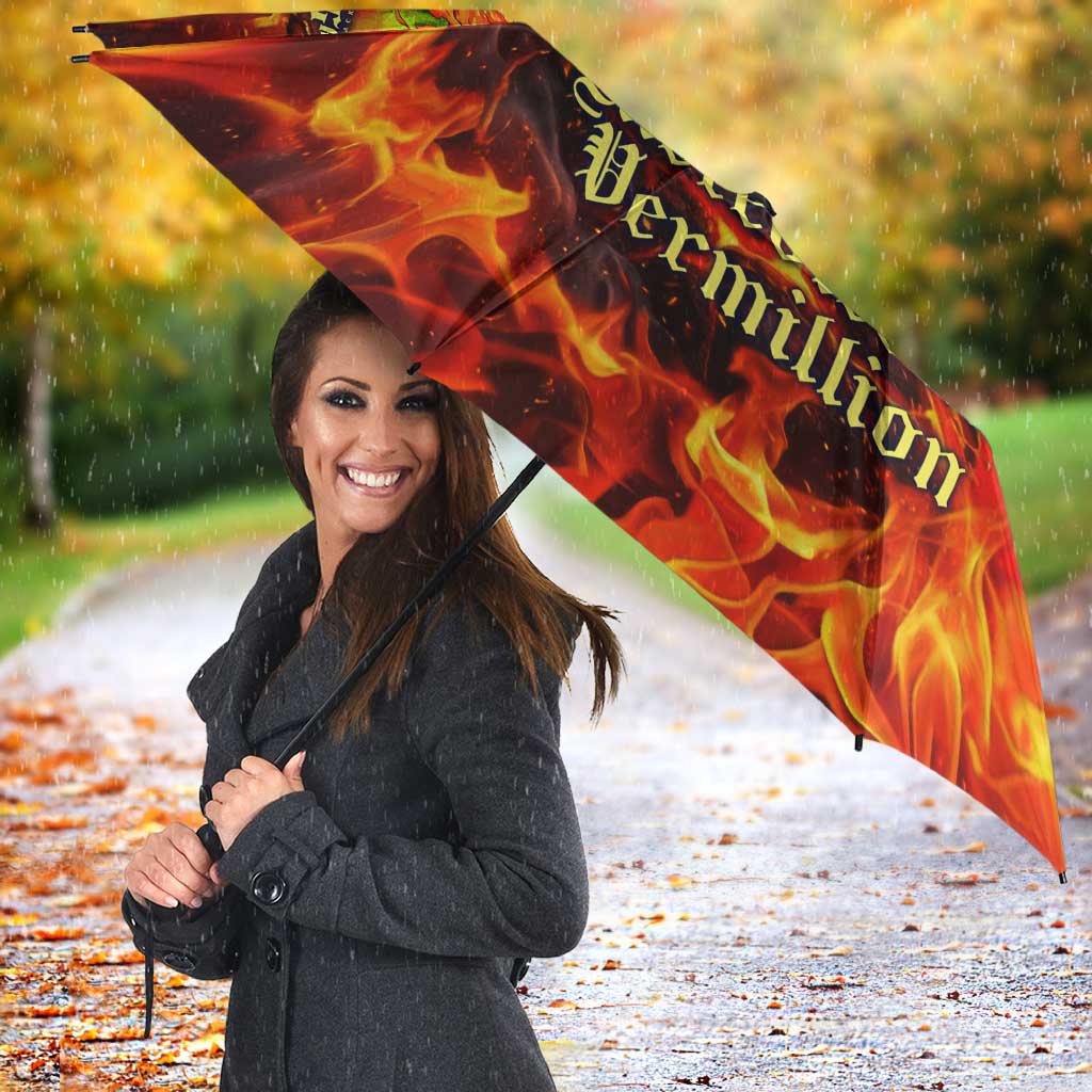 Mereoleona Vermillion Black Clover Umbrella Inferno Flame Anime Style with Lion Symbolism