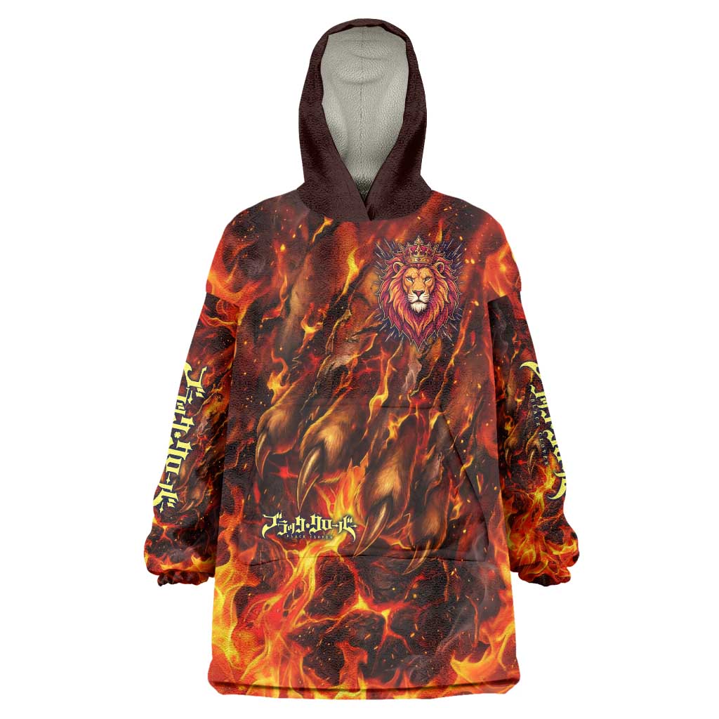 Mereoleona Vermillion Black Clover Wearable Blanket Hoodie Inferno Flame Anime Style with Lion Symbolism