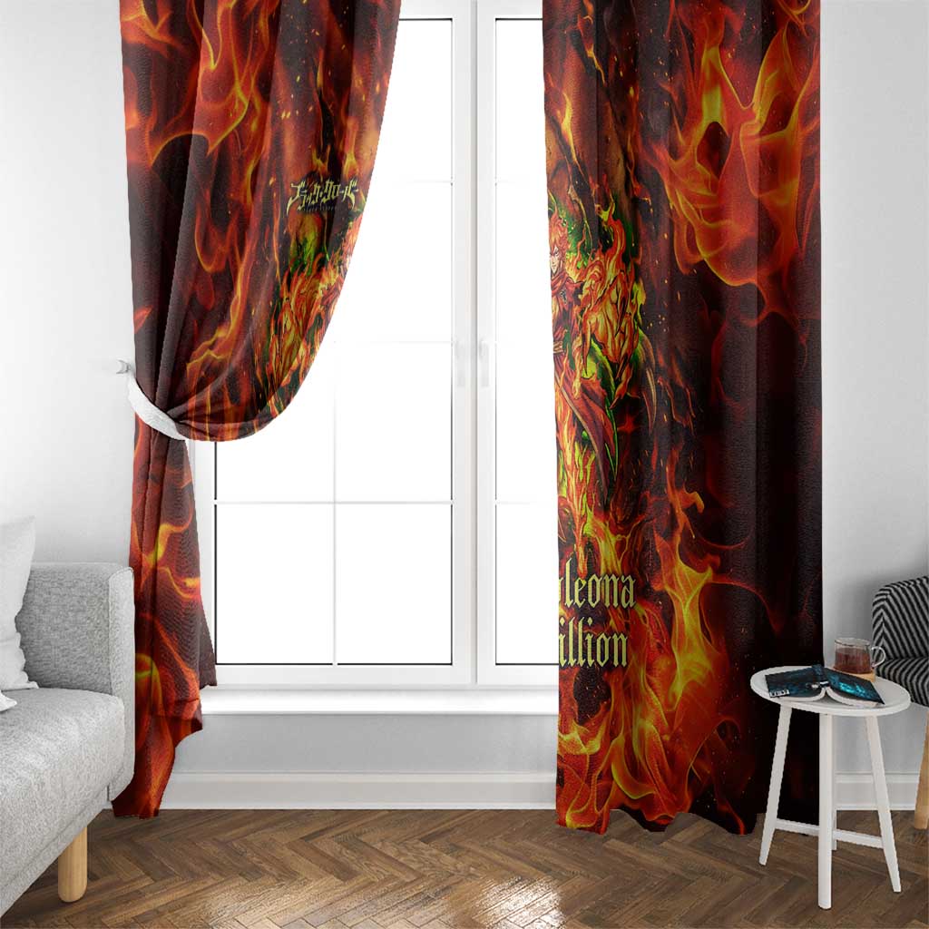 Mereoleona Vermillion Black Clover Window Curtain Inferno Flame Anime Style with Lion Symbolism