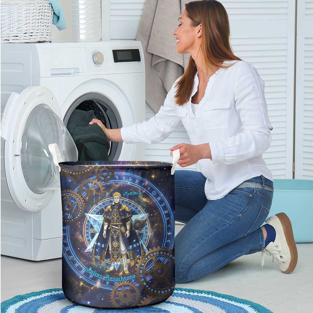Julius Novachrono Black Clover Laundry Basket Cosmic Time Magic Style with Celestial Clockwork Motif