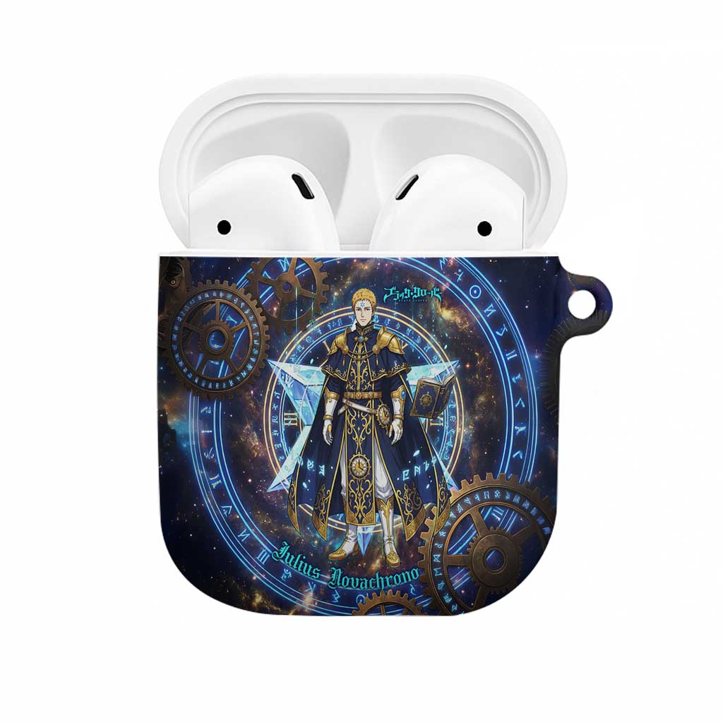 Julius Novachrono Black Clover AirPods Case Cosmic Time Magic Style with Celestial Clockwork Motif