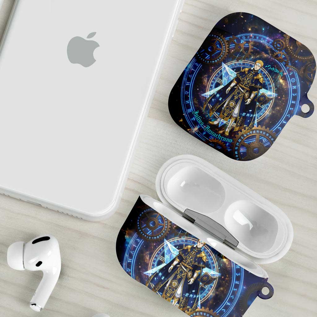 Julius Novachrono Black Clover AirPods Case Cosmic Time Magic Style with Celestial Clockwork Motif
