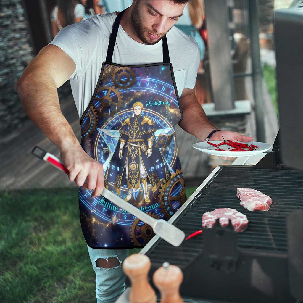 Julius Novachrono Black Clover Apron Cosmic Time Magic Style with Celestial Clockwork Motif