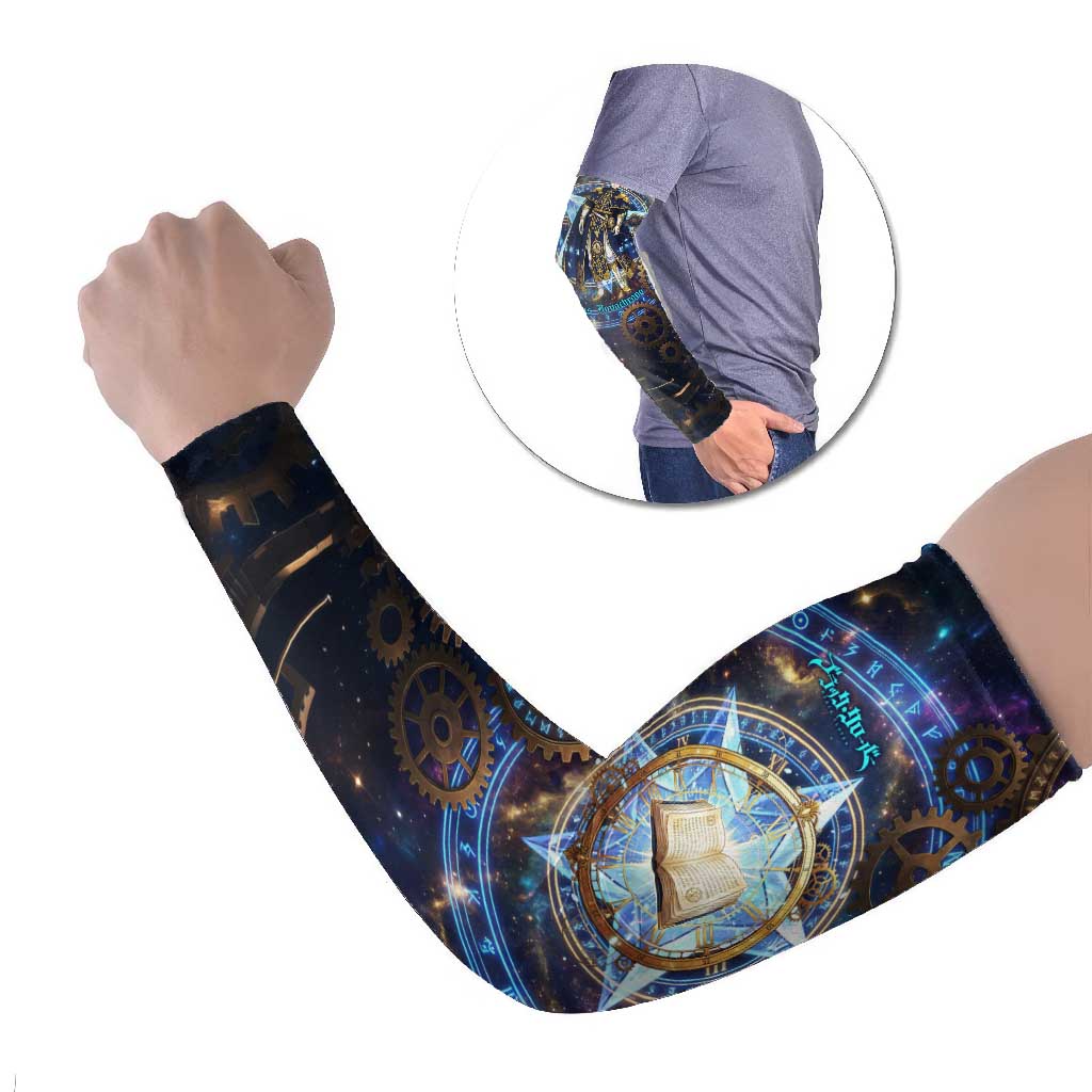 Julius Novachrono Black Clover Arm Sleeves Cosmic Time Magic Style with Celestial Clockwork Motif