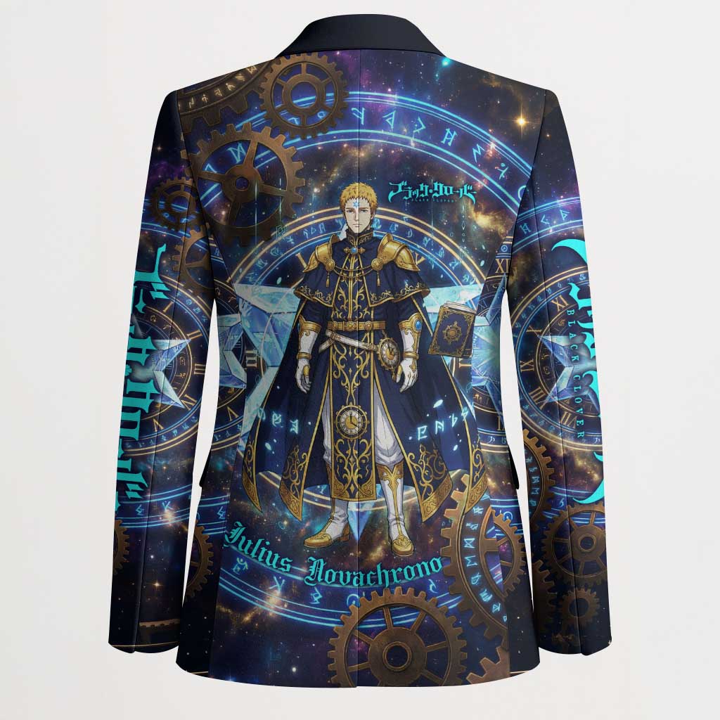 Julius Novachrono Black Clover Blazer Cosmic Time Magic Style with Celestial Clockwork Motif