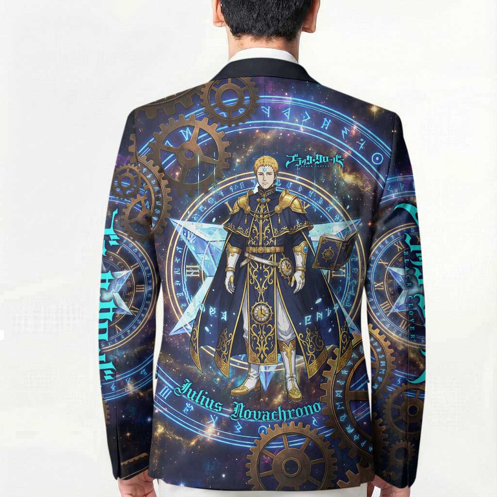 Julius Novachrono Black Clover Blazer Cosmic Time Magic Style with Celestial Clockwork Motif