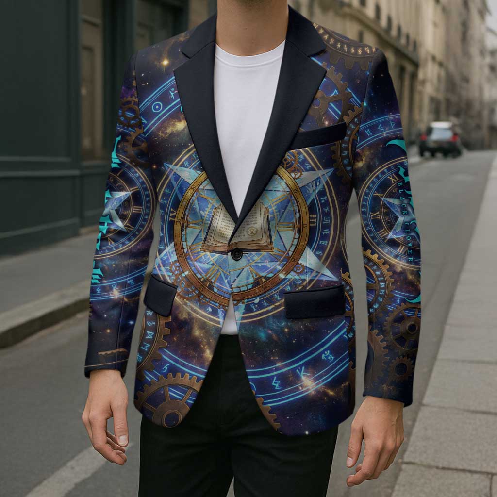 Julius Novachrono Black Clover Blazer Cosmic Time Magic Style with Celestial Clockwork Motif